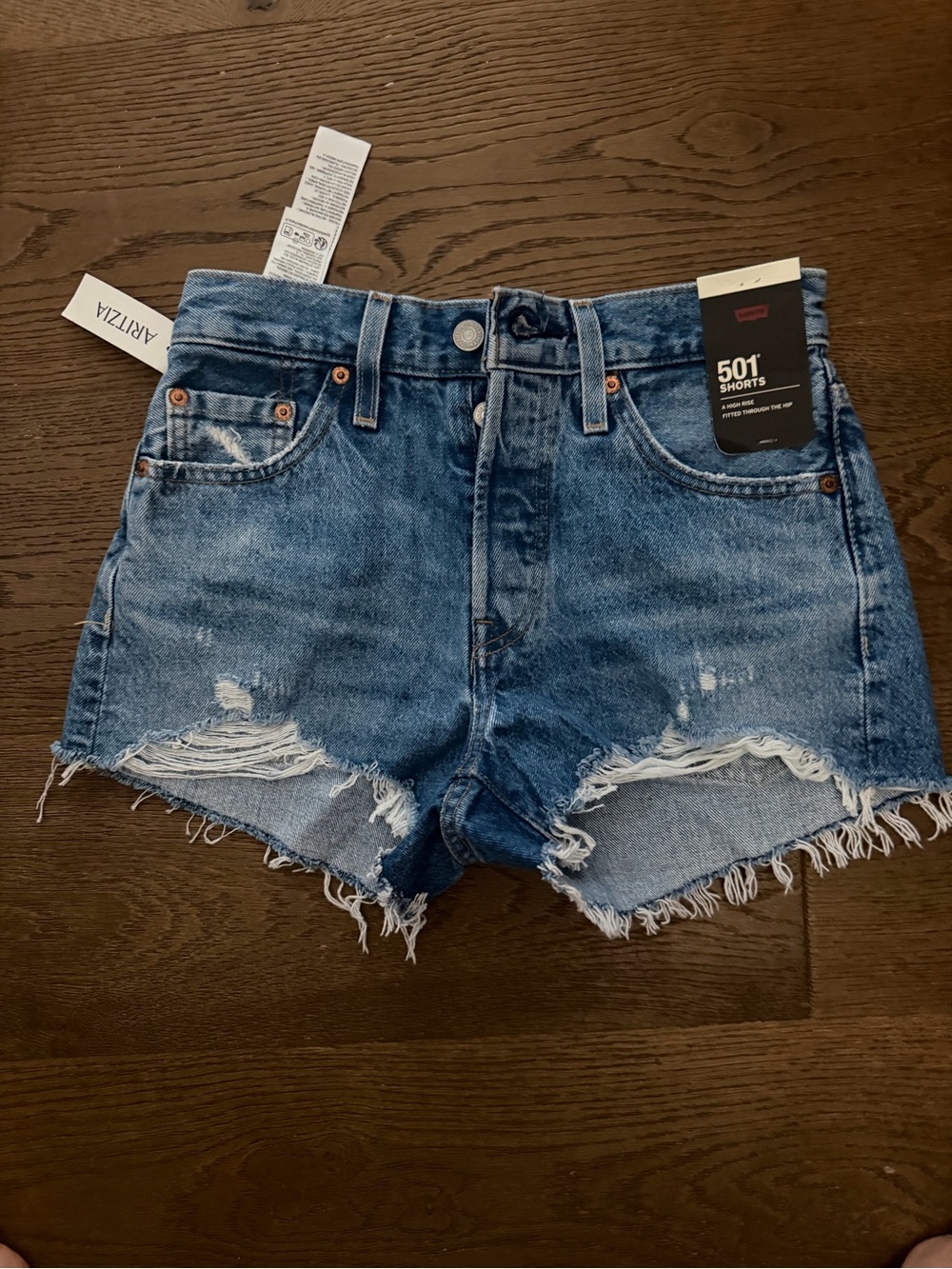 Levi's 501 Distressed Denim Cutoff Shorts in Blue